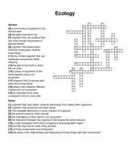 Ecology crossword puzzle