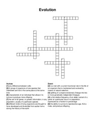 Evolution crossword puzzle