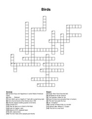 Birds crossword puzzle