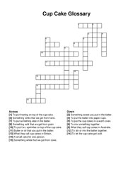 Cup Cake Glossary crossword puzzle