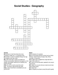 Social Studies - Geography crossword puzzle