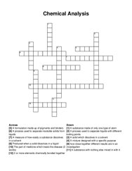 Chemical Analysis crossword puzzle
