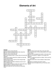 Elements of Art crossword puzzle