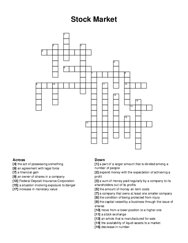 Stock Market crossword puzzle