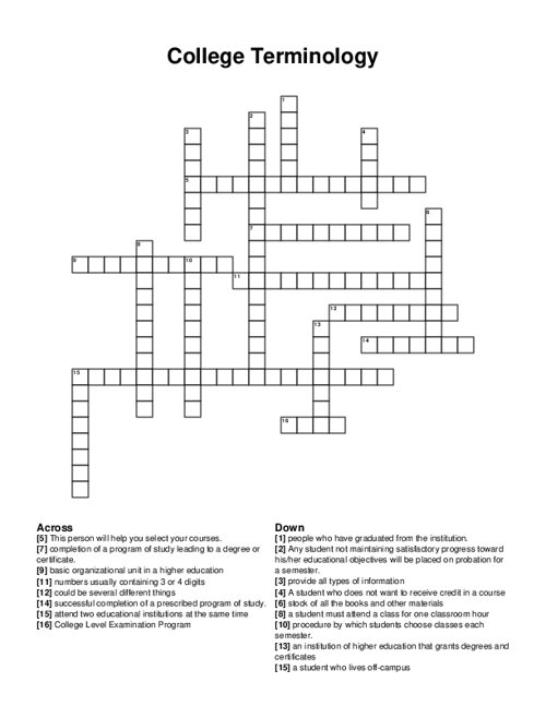 college-terminology-crossword-puzzle