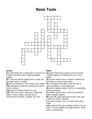 Basic Tools crossword puzzle