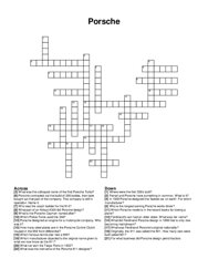 Porsche crossword puzzle