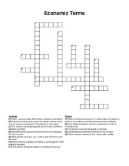 Economic Terms crossword puzzle