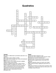 Quadratics crossword puzzle