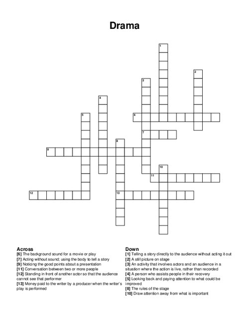 Drama Crossword Puzzle