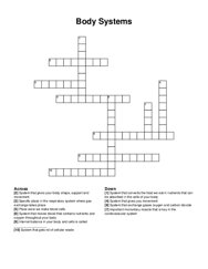 Body Systems crossword puzzle