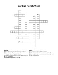Cardiac Rehab Week crossword puzzle