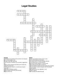 Legal Studies crossword puzzle