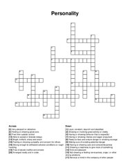 Personality crossword puzzle