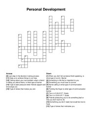 Personal Development crossword puzzle