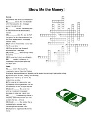 Show Me the Money! crossword puzzle