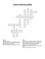 Career Planning Skills crossword puzzle