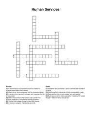 Human Services crossword puzzle