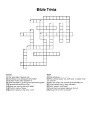 Bible Trivia crossword puzzle