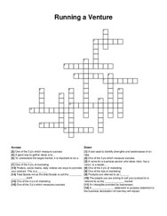 Running a Venture crossword puzzle