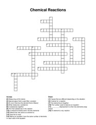 Chemical Reactions crossword puzzle