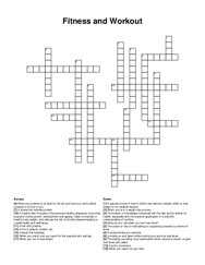 Fitness and Workout crossword puzzle