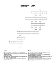 Biology - DNA crossword puzzle