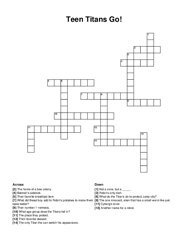 Teen Titans Go! crossword puzzle