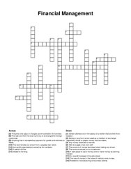 Financial Management crossword puzzle