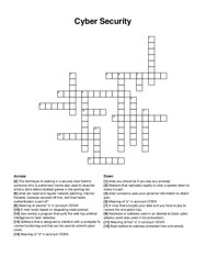 Cyber Security crossword puzzle