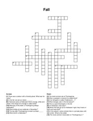 Fall crossword puzzle
