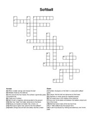 Softball crossword puzzle