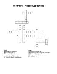 Furniture - House Appliances crossword puzzle
