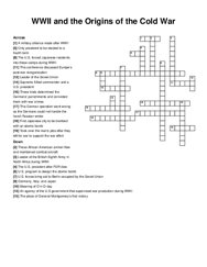 WWII and the Origins of the Cold War crossword puzzle