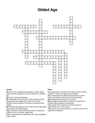 Gilded Age crossword puzzle