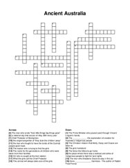 Ancient Australia crossword puzzle