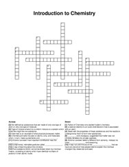 Introduction to Chemistry crossword puzzle