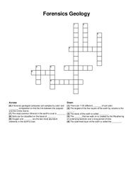 Forensics Geology crossword puzzle