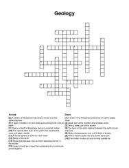 Geology crossword puzzle