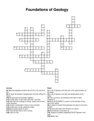 Foundations of Geology crossword puzzle