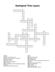 Geological Time Layers crossword puzzle