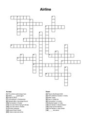 Airline crossword puzzle