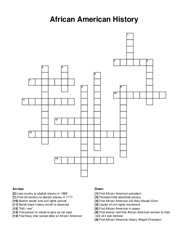 African American History crossword puzzle