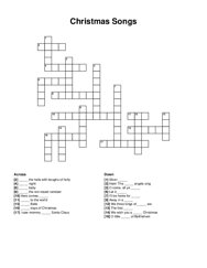 Christmas Songs crossword puzzle