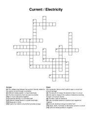 Current / Electricity crossword puzzle