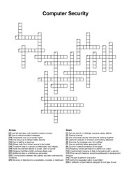 Computer Security crossword puzzle