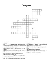 Congress crossword puzzle