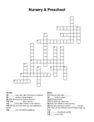 Nursery & Preschool crossword puzzle
