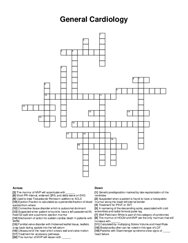 General Cardiology crossword puzzle