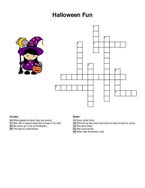Halloween Fun Crossword Puzzle